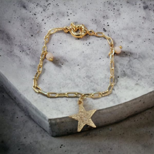 Pulsera cadena gruesa baño de oro 18k