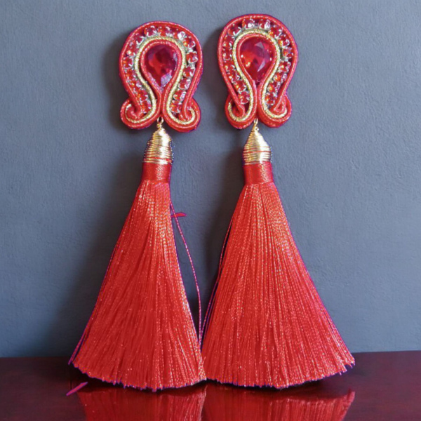 Aro Soutache con borla - Imagen 2