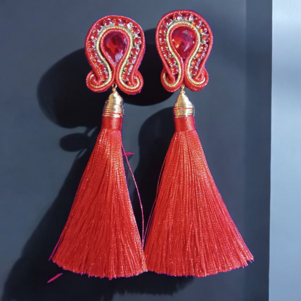 Aro Soutache con borla - Imagen 3